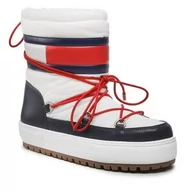 Śniegowce damskie - Śniegowce Tommy jeans - Snowboot Low EN0EN02162 Red White Blue 0K4 - miniaturka - grafika 1