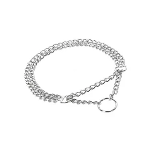 Dingo obroża łańcuch zaciągana podwójna 2,5x50cm - Obroże dla psów - miniaturka - grafika 1