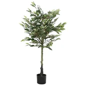 Sztuczne kwiaty - vidaXL Sztuczne drzewo Ficus 480 liści 130 cm zielone - miniaturka - grafika 1