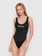 Stroje kąpielowe - Calvin Klein Swimwear Strój kąpielowy Scoop KW0KW01599 Czarny - miniaturka - grafika 1