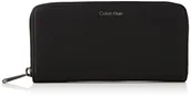 Portfele - Calvin Klein Męskie portfele zwięzłe z długim zamkiem błyskawicznym, czarny Ck Black, OS, Ck czarny, Rozmiar Uniwersalny - miniaturka - grafika 1