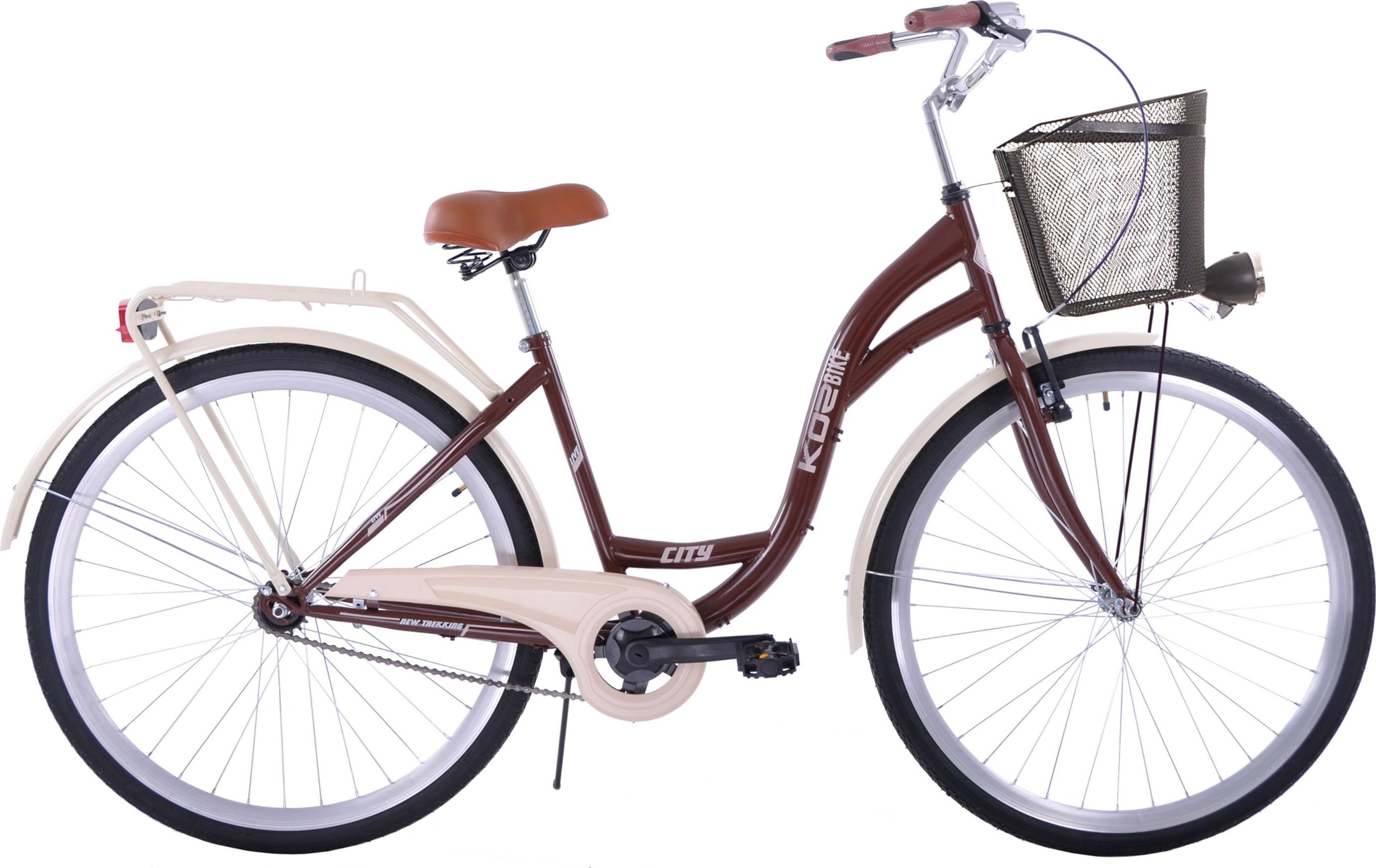 Kozbike Rower miejski 28 damski Kozbike K54 1s brązowy-capucino