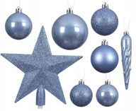 Bombki - Zestaw 33 bombek choinkowych plastikowe różne kształty niebieskie - miniaturka - grafika 1