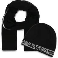 Apaszki i szaliki męskie - Armani Exchange Szal + czapka | z dodatkiem wełny - miniaturka - grafika 1