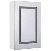 Szafki łazienkowe - Beliani Szafka łazienkowa wisząca z lustrem LED 40 x 60 cm biała CONDOR - miniaturka - grafika 1