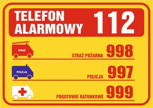 Tablica TELEFONY ALARMOWE 21x30cm PCV 1mm - Akcesoria BHP - miniaturka - grafika 1