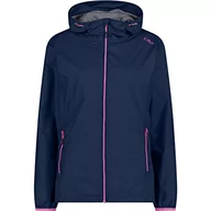 Kurtki damskie - CMP damska kurtka przeciwdeszczowa ze stałym kapturem, niebieski, 52 - miniaturka - grafika 1