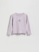 Bluzki dla niemowląt - Reserved - Prążkowana koszulka z nadrukiem - lawendowy - miniaturka - grafika 1