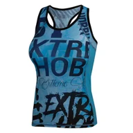 Kimona, stroje i obuwie - Tank Top fitness damski EXTREME HOBBY LETTERS BLACK techniczny - miniaturka - grafika 1