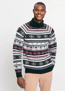 Sweter z golfem w norweski wzór - bonprix - Swetry damskie - miniaturka - grafika 1