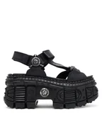 Sandały damskie - NEW ROCK Sandały M-BIOS130-C7 Czarny - miniaturka - grafika 1