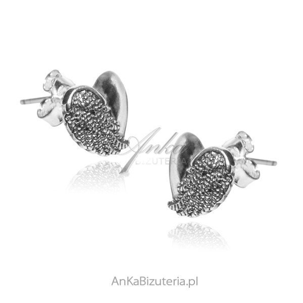 ankabizuteria.pl Kolczyki srebrne SKRZYDŁA W SERCU
