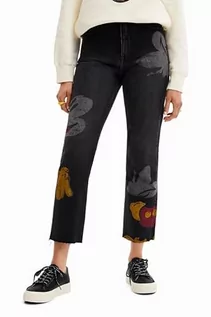 Spodnie damskie - Desigual jeansy damskie, Schwarz, 34 - grafika 1
