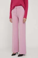 Spodnie damskie - Joop! spodnie damskie kolor różowy szerokie high waist - miniaturka - grafika 1