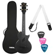 Inne instrumenty muzyczne - Cascha Cascha HH 2258E Carbon Fibre Ukulele Koncertowe BLK Set  z pick upem Gratis Prezent od Kup Instrument! HH 2258E - miniaturka - grafika 1