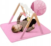 Maty edukacyjne - ZESTAW STOJAK EDUKACYJNY GIMNASTYCZNY DLA DZIECI NIEMOWLĄT BABY GYM Z MATĄ - miniaturka - grafika 1