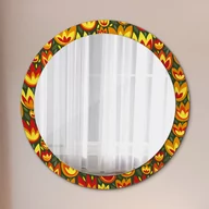 Lustra - Lustro dekoracyjne okrągłe Tulipany retro - miniaturka - grafika 1