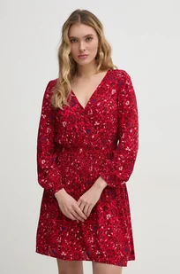 Pepe Jeans sukienka CECILE kolor czerwony mini rozkloszowana PL953669 - Sukienki - miniaturka - grafika 1