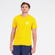 Koszulki męskie - Koszulka męska New Balance MT31909VGL  żółta - miniaturka - grafika 1