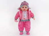 Lalki dla dziewczynek - Adar Lalka bobas z głosem 45cm w worku 416512 - miniaturka - grafika 1