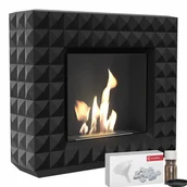 Biokominki - Biokominek portalowy EGZUL czarny kamienie ozdobne certyfikat TÜV zestaw - miniaturka - grafika 1