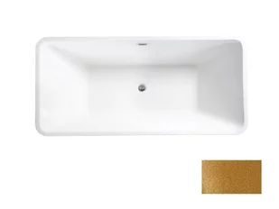 Besco Evita Glam Wanna wolnostojąca 160x80 cm biały połysk/złoty + maskownica syfonu z przelewem biała WA-160-EZB - odbiór osobisty: Kraków, Warszawa - Wanny - miniaturka - grafika 1