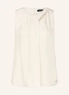 Bluzki damskie - Armani Exchange Bluzka Bez Rękawów Z Satyny Z Wycięciami weiss - miniaturka - grafika 1