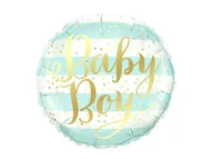 Baby shower i roczek - Balon foliowy Baby Boy w paski - 46 cm - 1 szt. - miniaturka - grafika 1