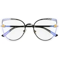 Okulary korekcyjne, oprawki, szkła - Grafitowe okulary do komputera damskie z filtrem światła niebieskiego zerówki 2534-1 - miniaturka - grafika 1