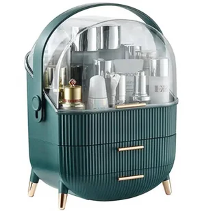 Organizer na Kosmetyki Szkatułka Kufer zielono-złoty DA118A - Pudełka i szkatułki - miniaturka - grafika 1