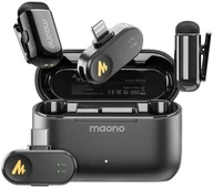 Mikrofony komputerowe - maono Wave T1 Mini USB-C Lightning + Charge Case Black Juodi Belaidžiai Mikrofonai - miniaturka - grafika 1