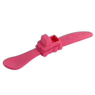 oogaa oogaa Pink Truck silikonowa łyżeczka do karmienia - Sztućce dla dzieci - miniaturka - grafika 1