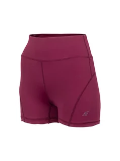 Spodnie sportowe damskie - 4F Szorty funkcyjne w kolorze bordowym - grafika 1