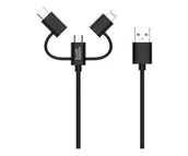 Kable USB - Silver Monkey Kabel 3w1 USB-C, Micro USB, Lighting MFI 1m - miniaturka - grafika 1