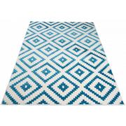 Dywany - Biały dywan w niebieski wzór do salonu - Mistic 9X - miniaturka - grafika 1