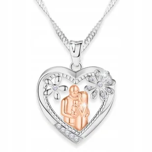 Naszyjnik Srebrny Rodzina z Cyrkoniami Kwiaty Mama Dziecko SREBRO 925 - Naszyjniki Naszyjnik Srebrny Rodzina z Cyrkoniami Kwiaty Mama Dziecko SREBRO 925 - Naszyjniki - miniaturka - grafika 1