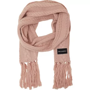Karl Lagerfeld Wełniany szal k/essential cable knit - Apaszki i szaliki damskie - miniaturka - grafika 1