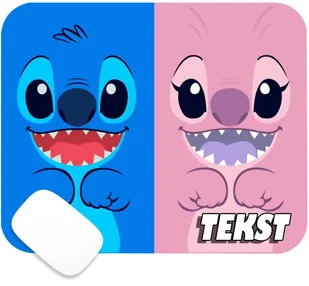 PODKŁADKA POD MYSZKĘ Z NADRUKIEM STICH BAJKI RÓŻNE WZORY-TEKST -20X24 - Podkładki pod mysz - miniaturka - grafika 1