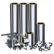 Akcesoria kominkowe - Komin Systemowy Fi 200 Dwuścienny Na Wspornik - miniaturka - grafika 1