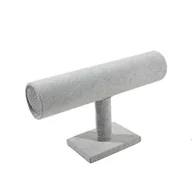 Biżuteria - akcesoria - Vintage aksamitny uchwyt na bransoletkę T-Bar bransoletka naszyjnik biżuteria stojak na biżuterię do organizacji domu szary One Size - miniaturka - grafika 1