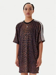 adidas Sukienka codzienna Leopard JW7311 Brązowy Regular Fit - Sukienki - miniaturka - grafika 1