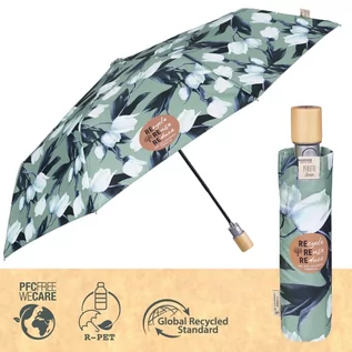 Parasole - Parasol składany damski Perletti Green Tulipano - grafika 1