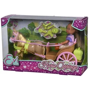 SIMBA Evi Love Lalka Evi w bryczce z koniem + akcesoria - Lalki dla dziewczynek - miniaturka - grafika 1