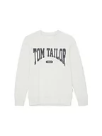 Bluzy dla chłopców - TOM TAILOR Bluza chłopięca z napisem, 32257-szaro-biały, 164 - miniaturka - grafika 1