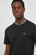 Koszulki męskie - Lacoste t-shirt męski kolor czarny z nadrukiem - miniaturka - grafika 1
