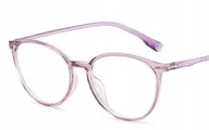 Okulary korekcyjne, oprawki, szkła - Okulary korekcyjne minusy kocie fiolet -0.5 - miniaturka - grafika 1