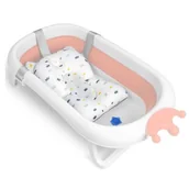 Wanienki dla dzieci - Wanienka dla niemowląt z poduszką RK-280 biało-różowa Ricokids - miniaturka - grafika 1