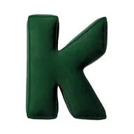 Dekoracje domu - Poduszka literka K, butelkowa zieleń, 35x40cm, Posh Velvet - miniaturka - grafika 1