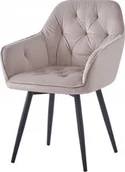 Fotele - Krzesło stylowe fotel tapicerowane Julia obrotowe szare - miniaturka - grafika 1
