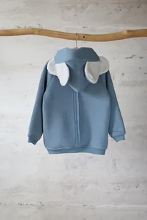 Bluza z kapturem z uszami słonia dla dziecka błękitna - Bluzy dla chłopców - miniaturka - grafika 1